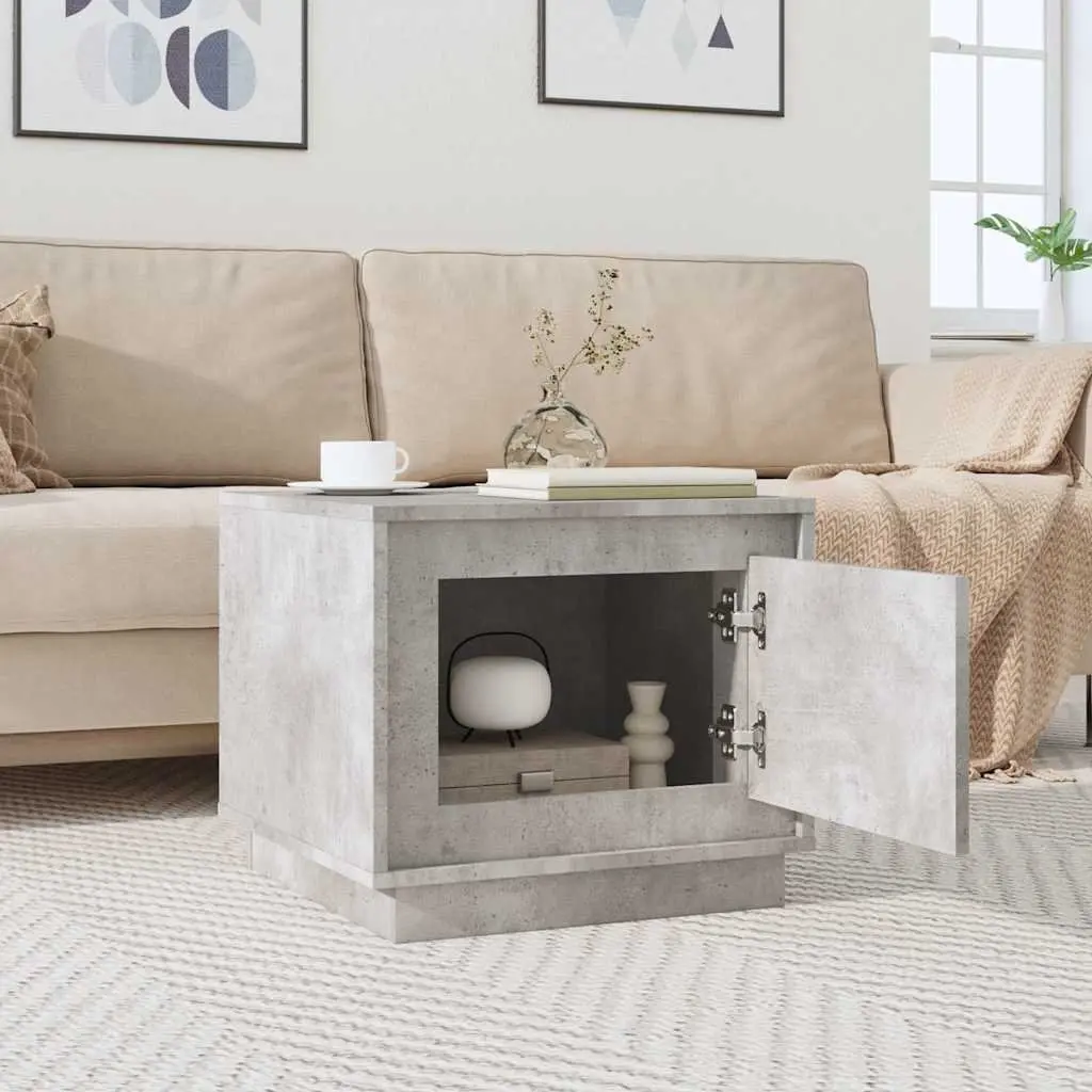 Grey Engineered Wood Coffee Table with Storage 51x50x44cm