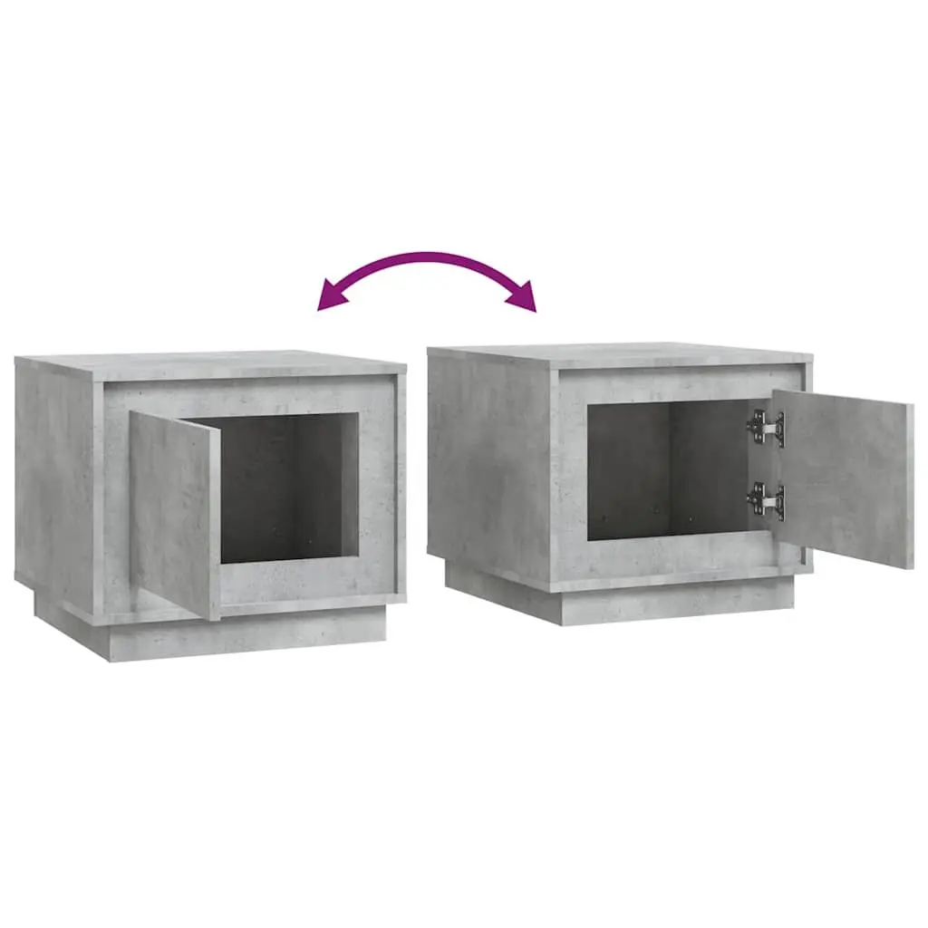 Grey Engineered Wood Coffee Table with Storage 51x50x44cm