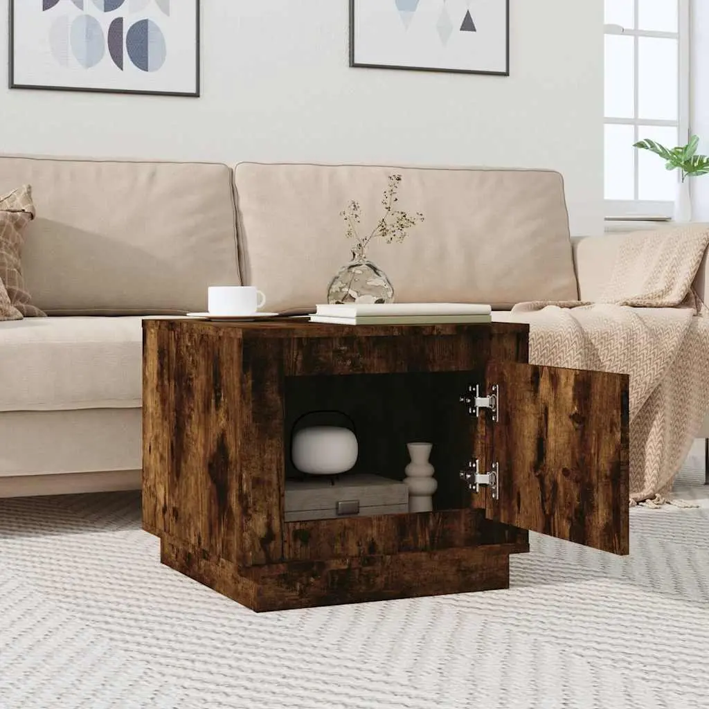 Engineered Wood Coffee Table with Storage in Smoked Oak