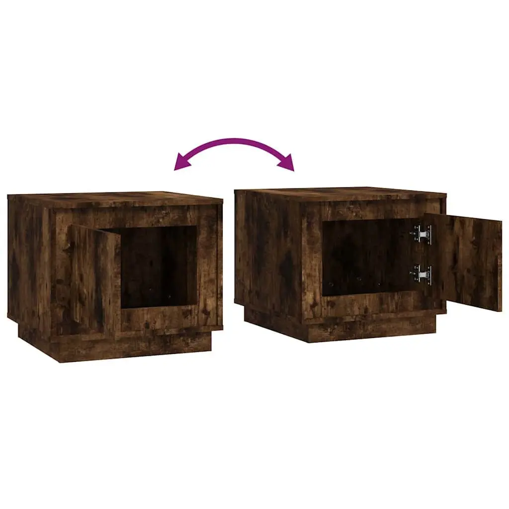 Engineered Wood Coffee Table with Storage in Smoked Oak