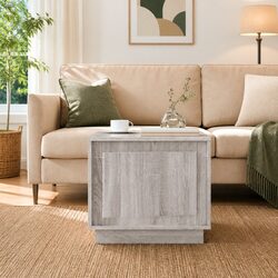 Stylish Grey Sonoma Coffee Table with Storage Solution