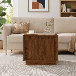 Durable Brown Engineered Wood Coffee Table with Storage