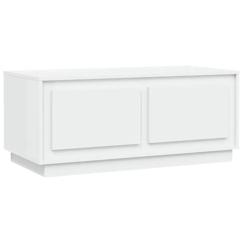 White Coffee Table with Storage Compartments 102x50x44 cm