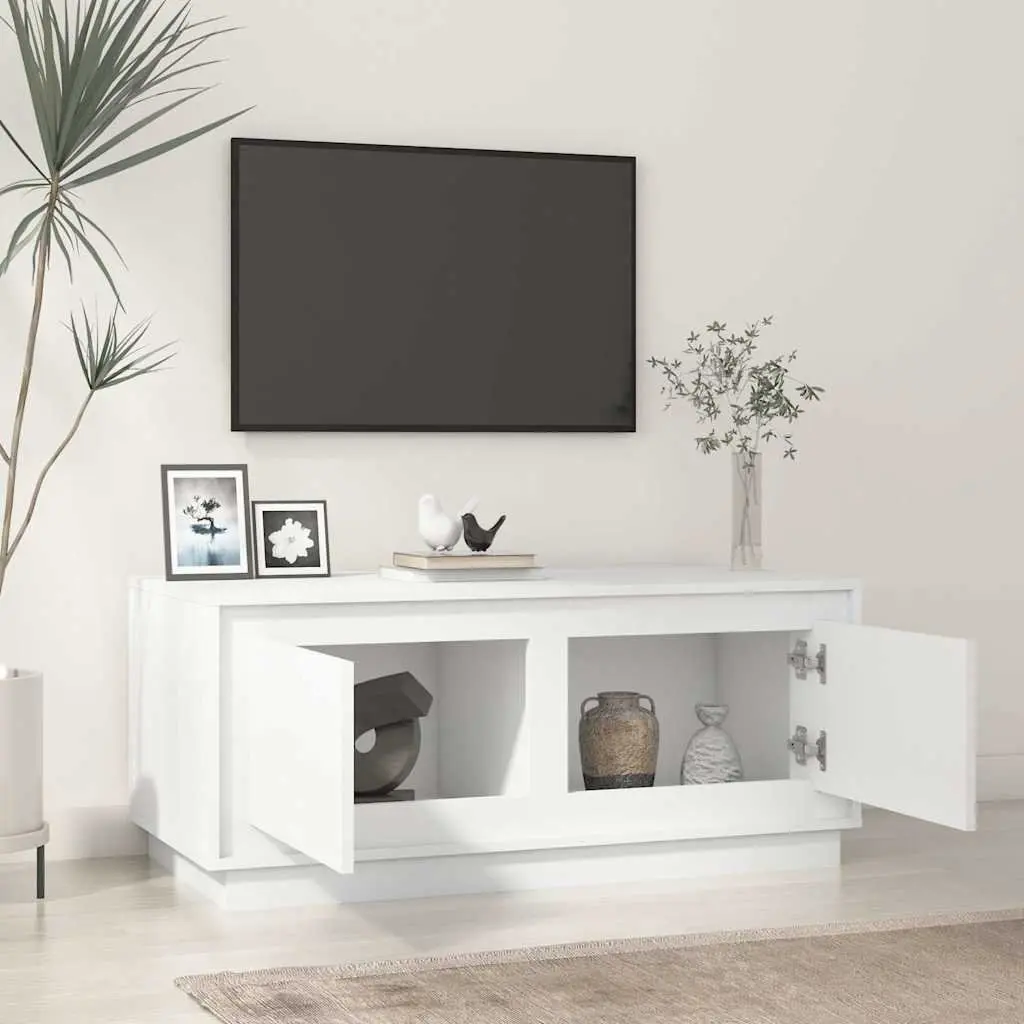 White Coffee Table with Storage Compartments 102x50x44 cm