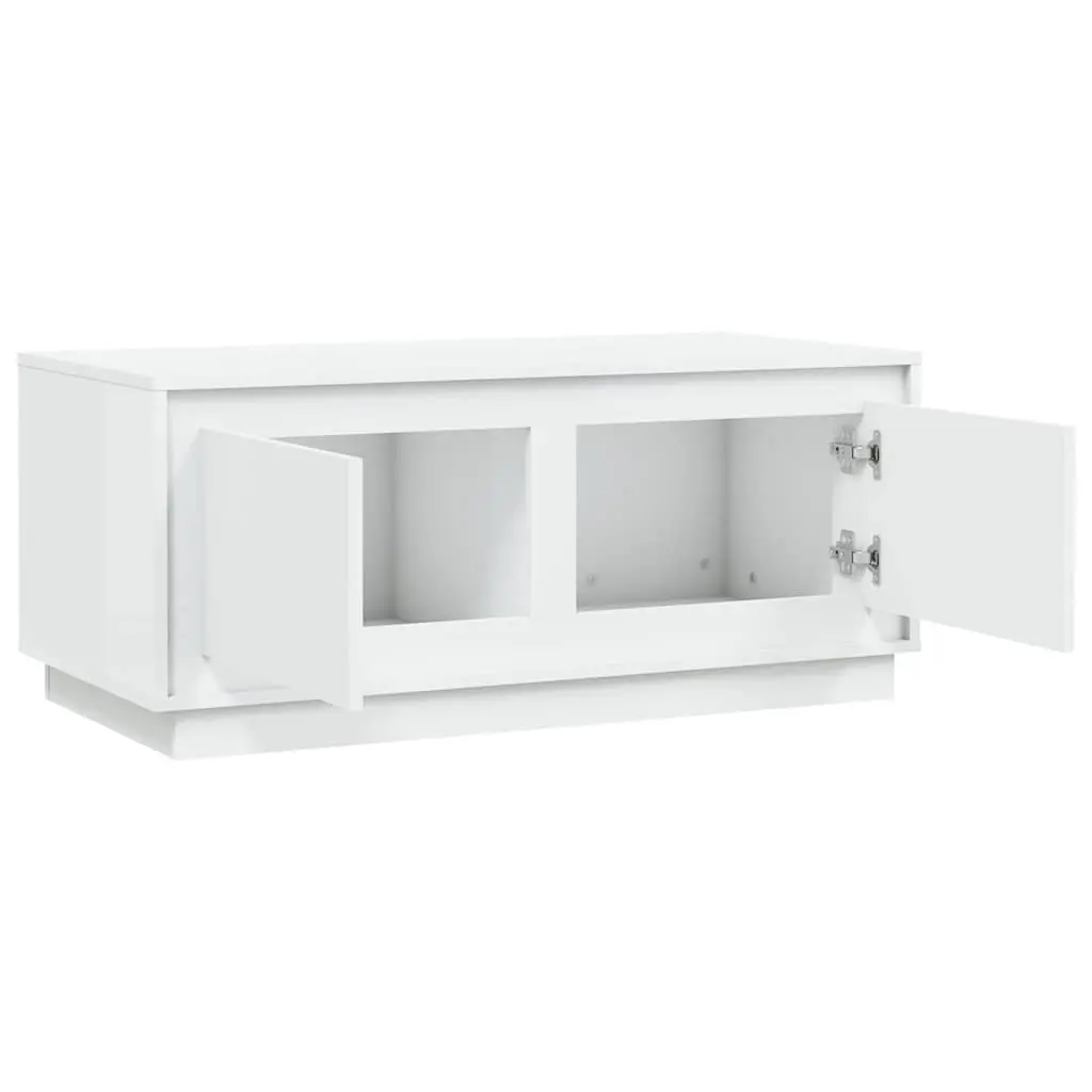White Coffee Table with Storage Compartments 102x50x44 cm