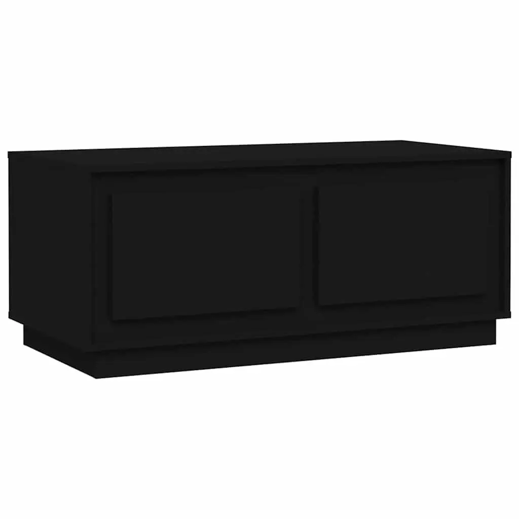 Black Coffee Table with Two Storage Compartments
