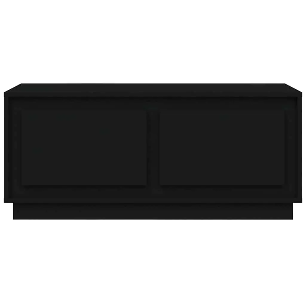 Black Coffee Table with Two Storage Compartments
