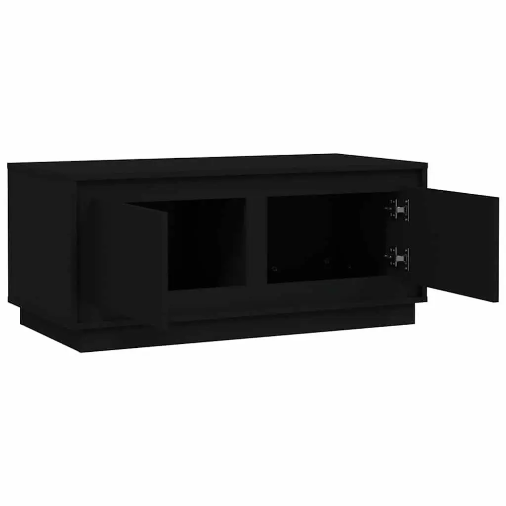 Black Coffee Table with Two Storage Compartments