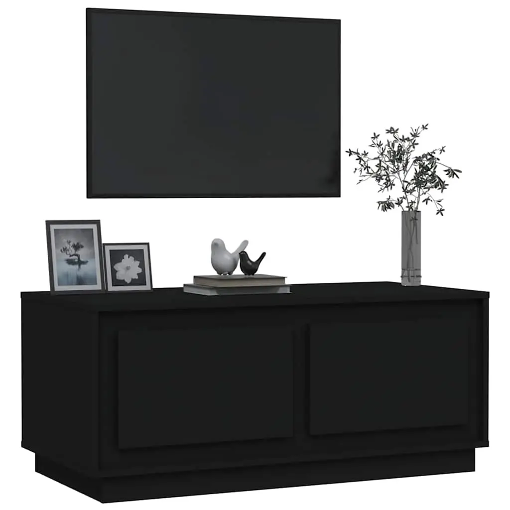 Black Coffee Table with Two Storage Compartments