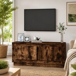 Durable Coffee Table with Storage Compartments in Smoked Oak