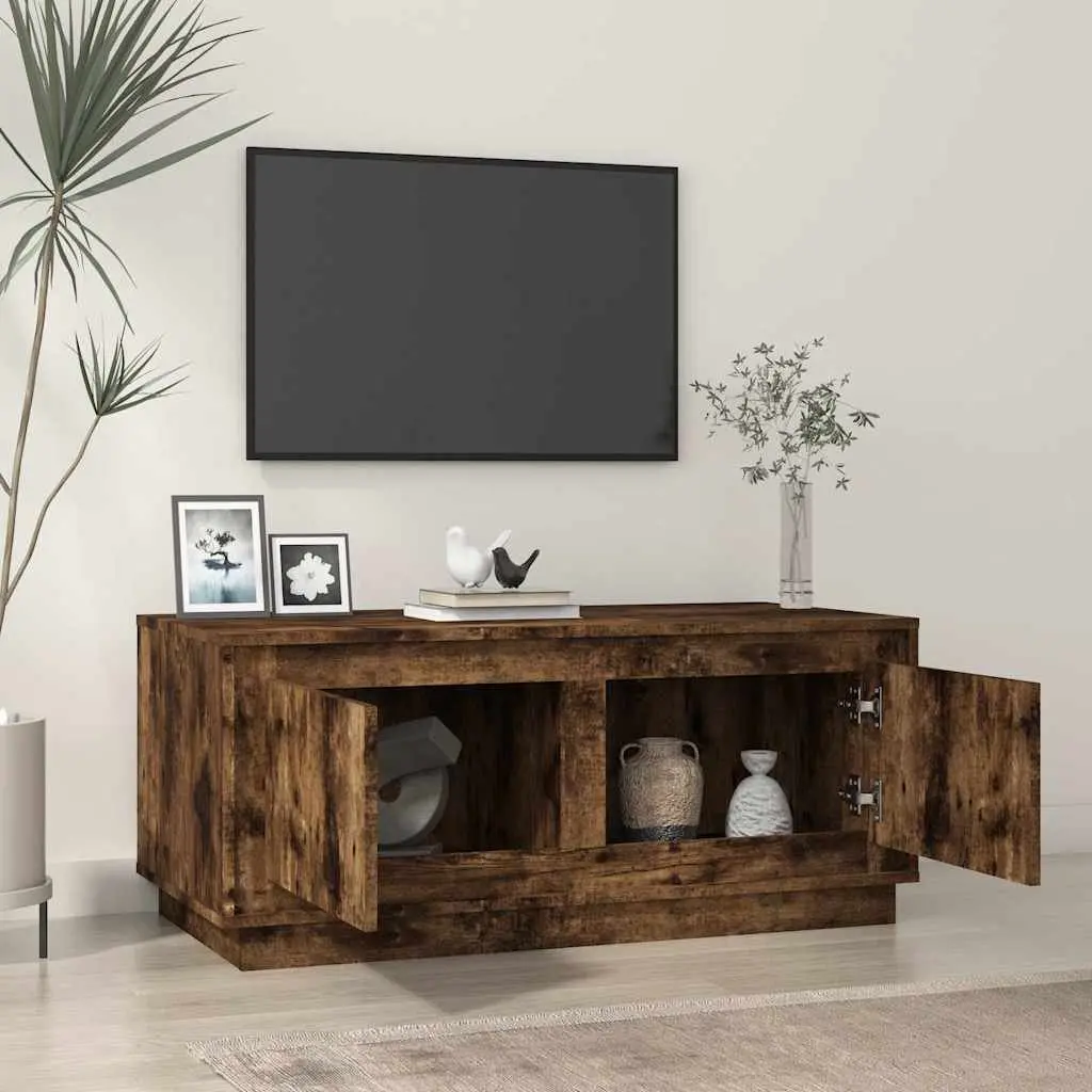Coffee Table with Storage Compartments in Smoked Oak
