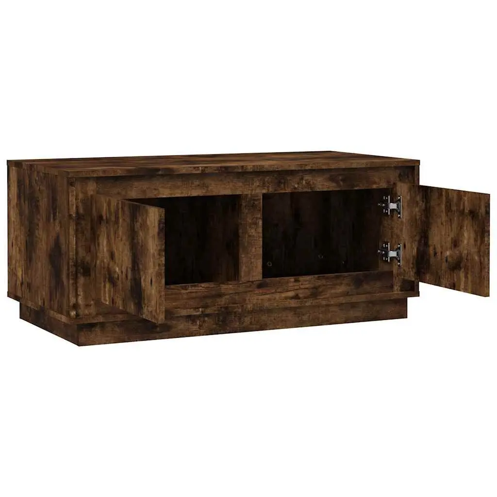 Coffee Table with Storage Compartments in Smoked Oak