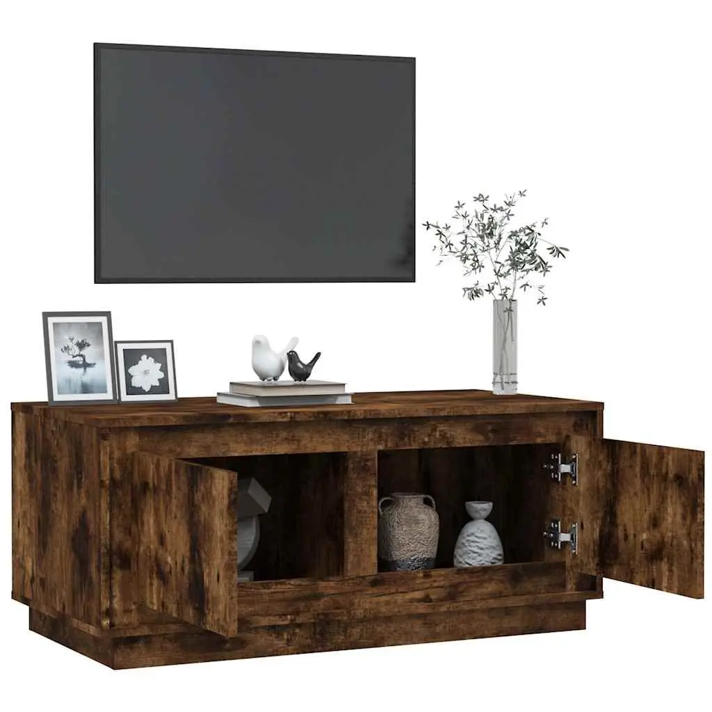 Coffee Table with Storage Compartments in Smoked Oak