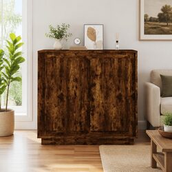 Elegant Brown Engineered Wood Sideboard Storage Cabinet