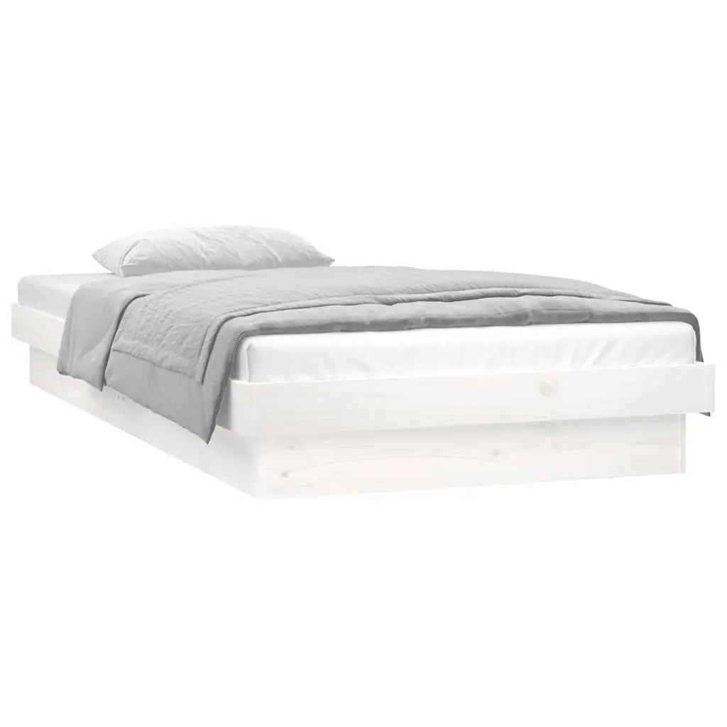 White LED Bed Frame 90x190cm with Remote Control