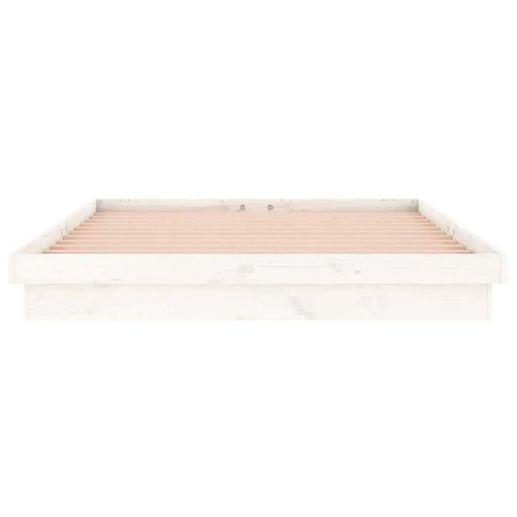 Solid Pine Bed Frame with LED Lights 135x190 cm