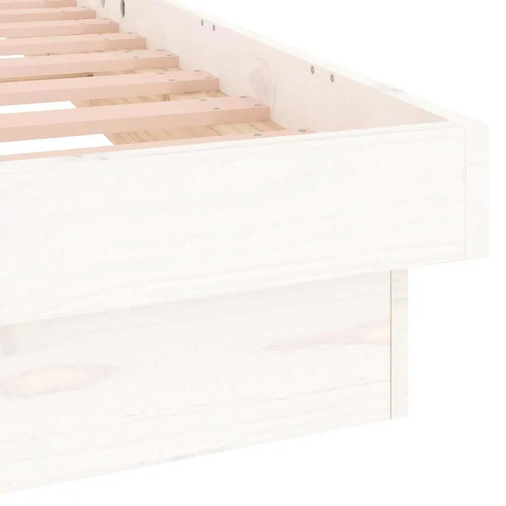 Solid Pine Bed Frame with LED Lights 135x190 cm