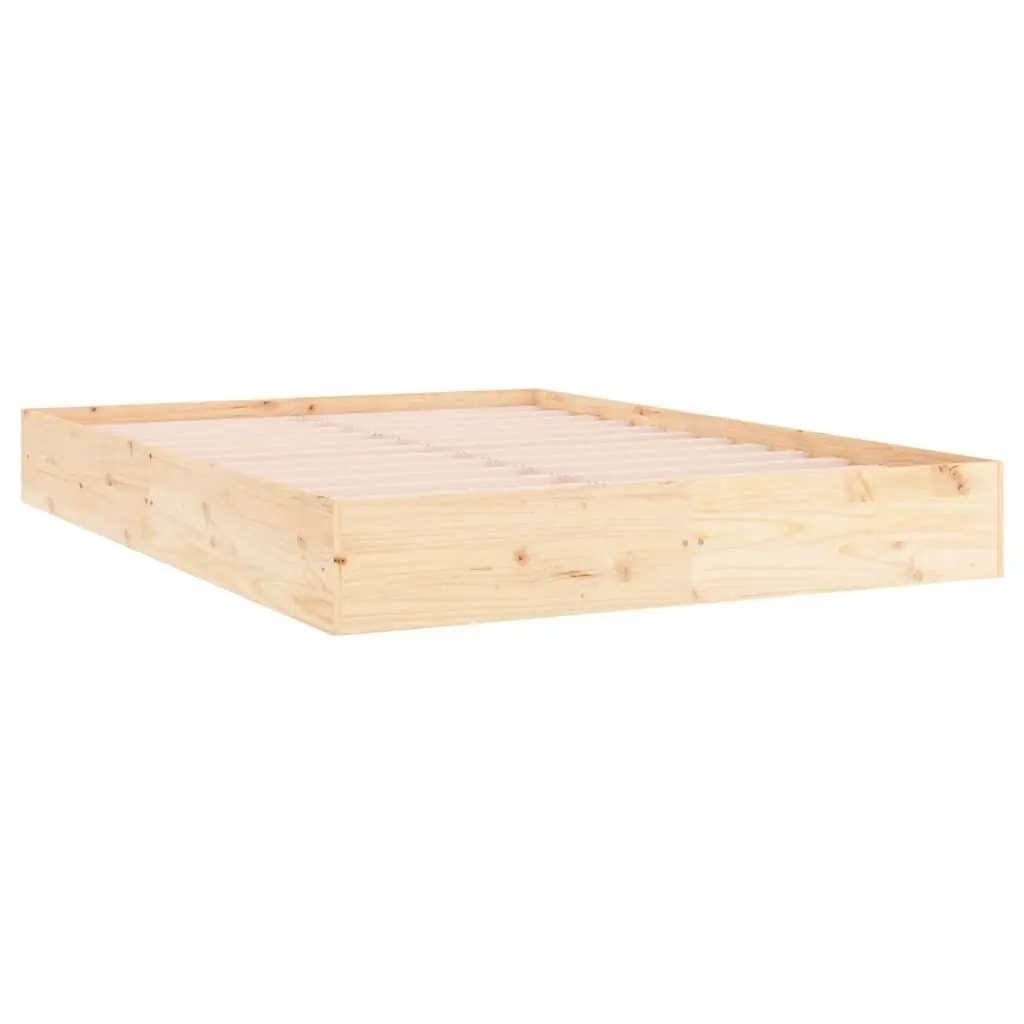 Solid Pine Wood Bed Frame 150x200cm Brown