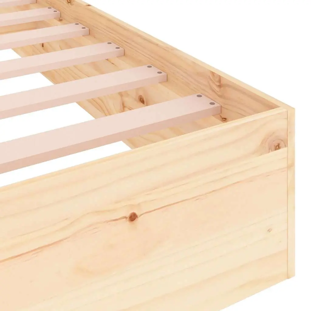 Solid Pine Wood Bed Frame 150x200cm Brown