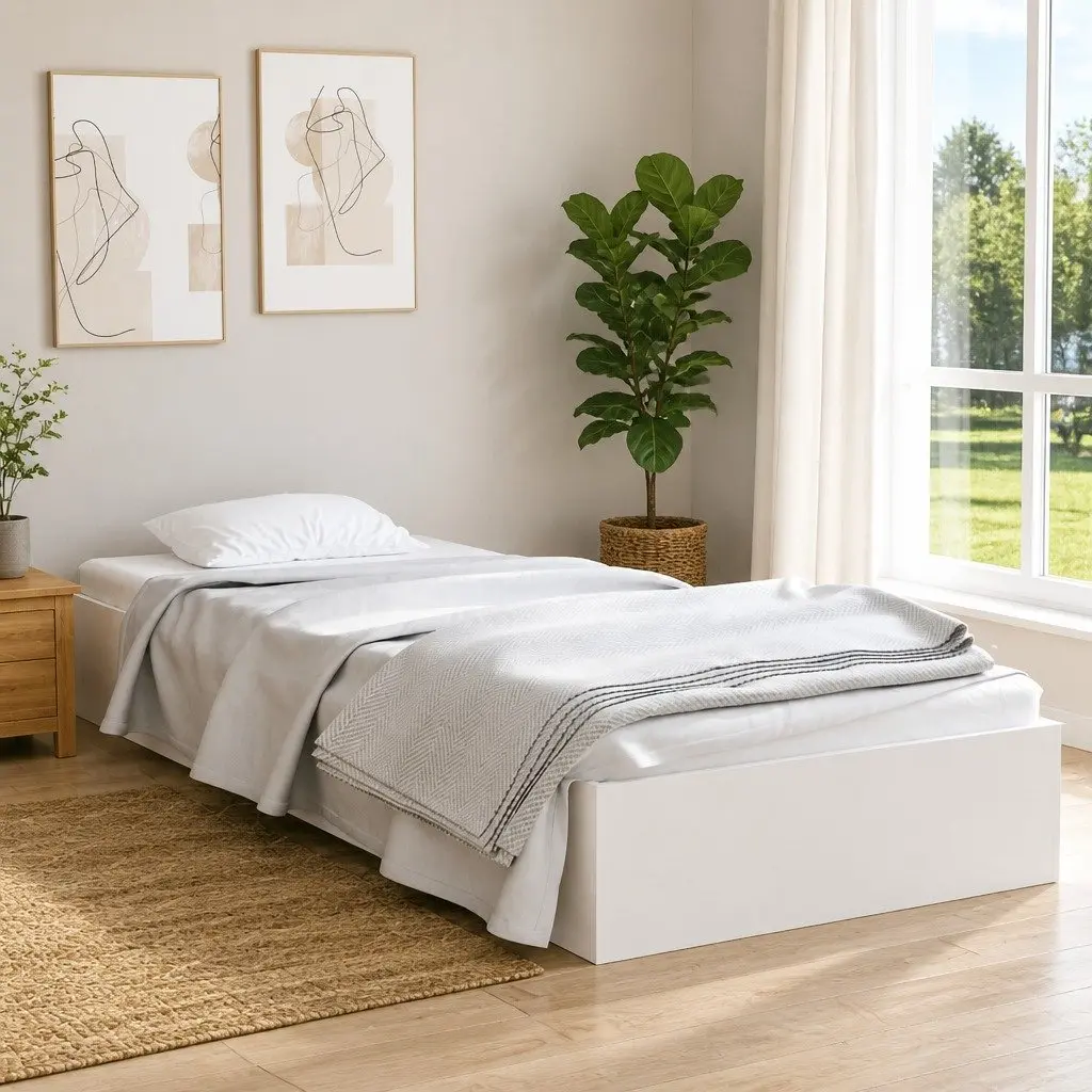 Solid Pine Bed Frame 90x190 cm in White