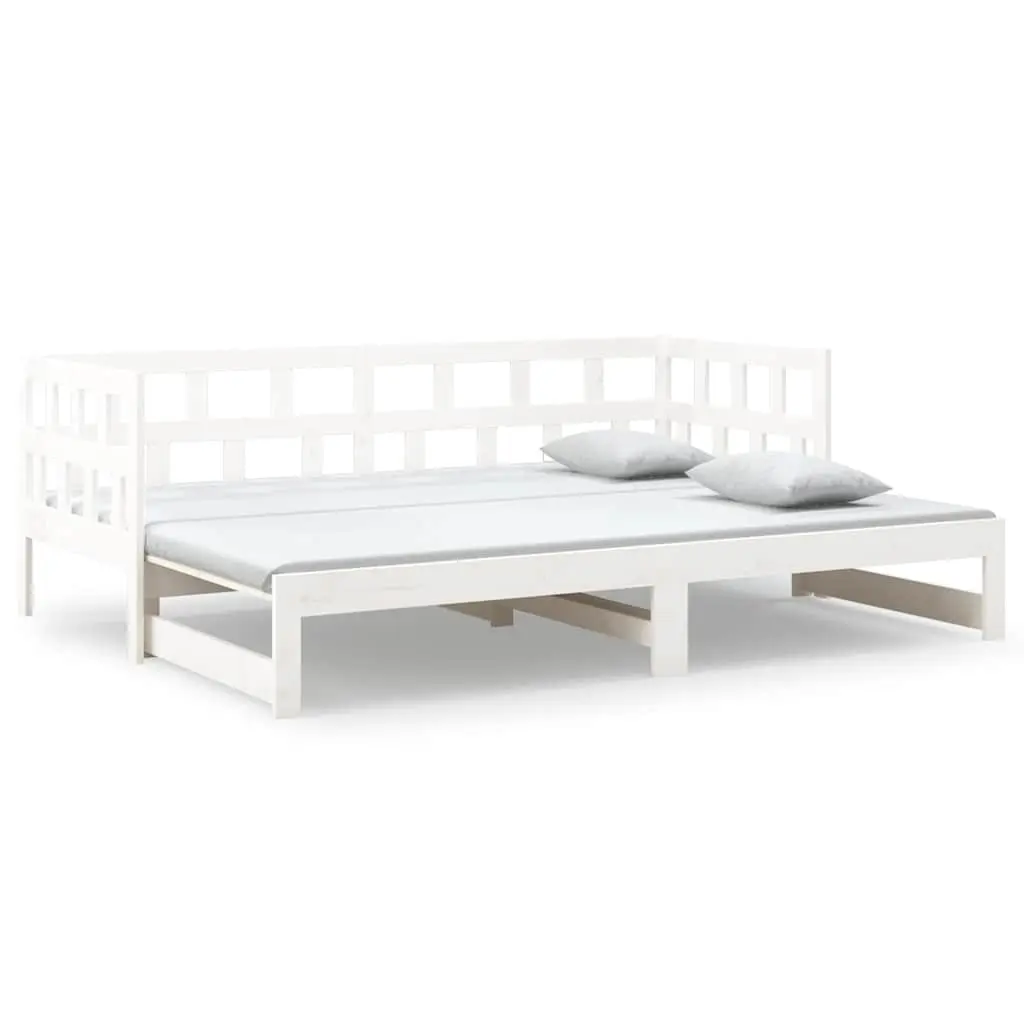 Pull-out Day Bed Frame Sofa Bed in White