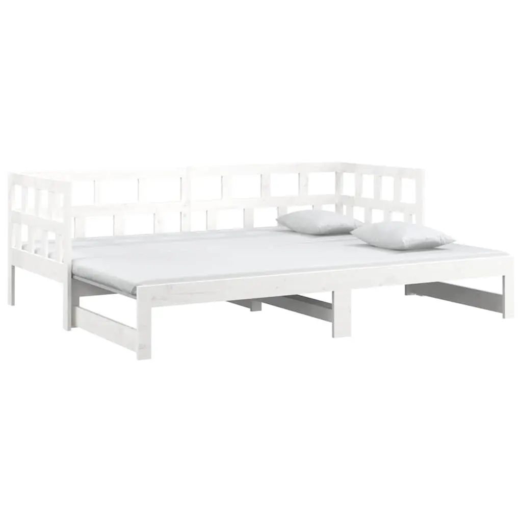 Pull-out Day Bed Frame Sofa Bed in White