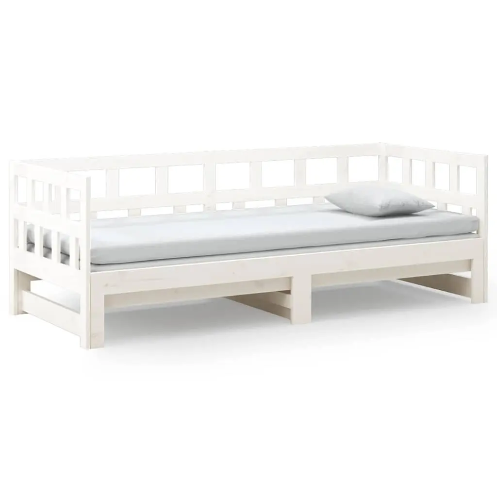 Pull-out Day Bed Frame Sofa Bed in White