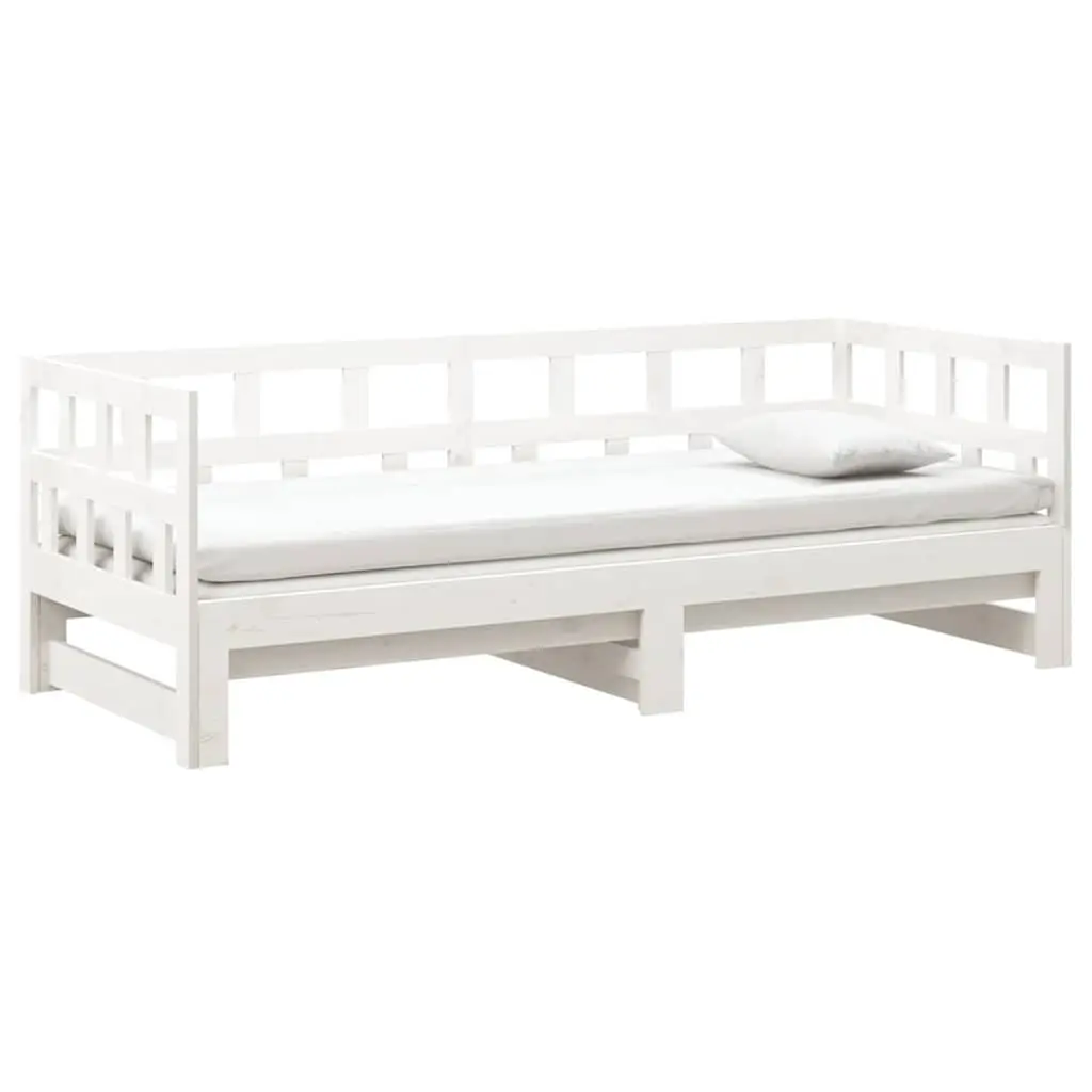Pull-out Day Bed Frame Sofa Bed in White