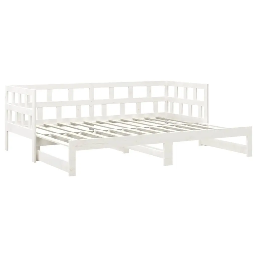 Pull-out Day Bed Frame Sofa Bed in White