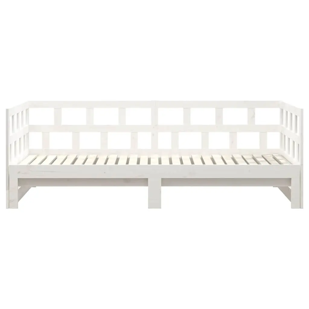 Pull-out Day Bed Frame Sofa Bed in White
