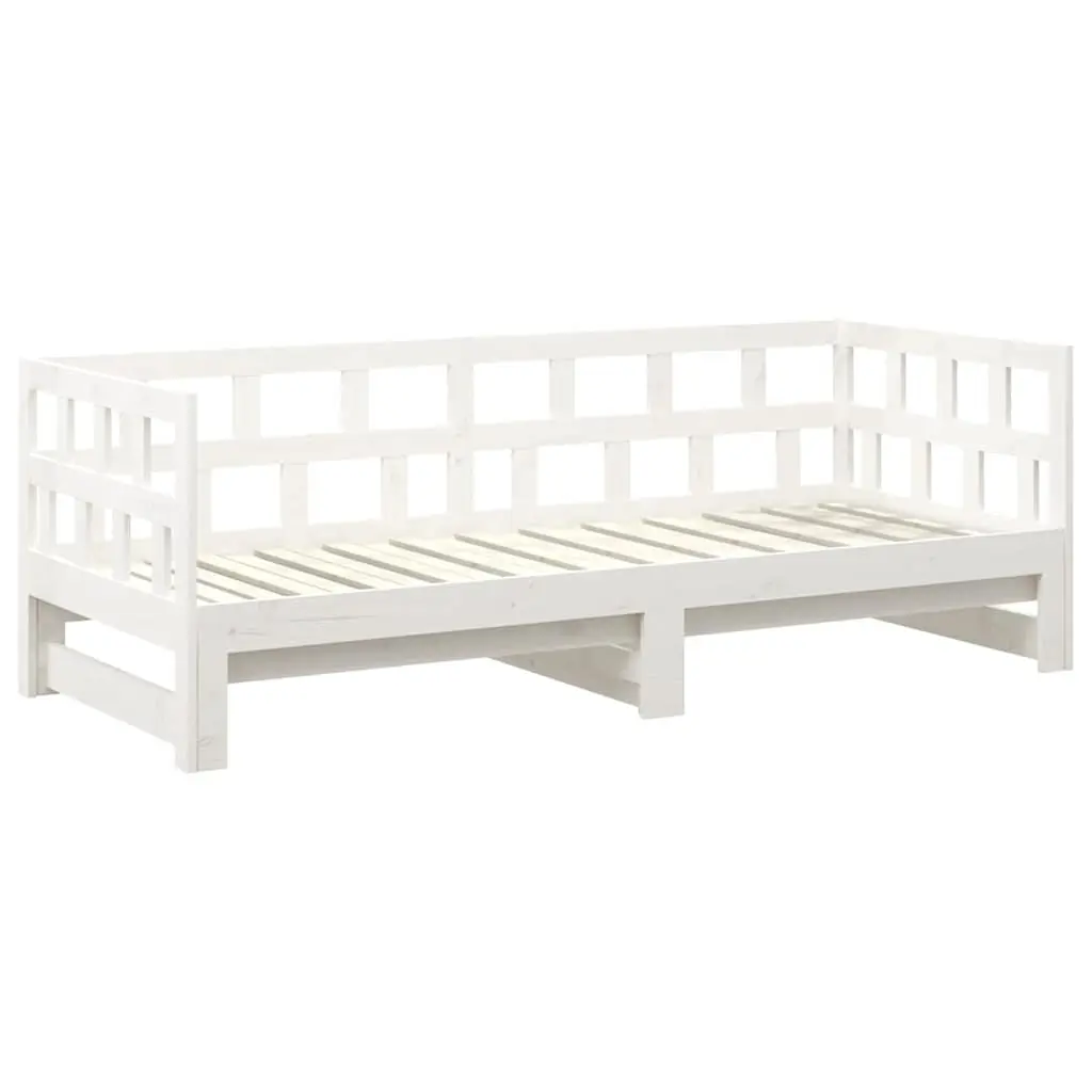 Pull-out Day Bed Frame Sofa Bed in White