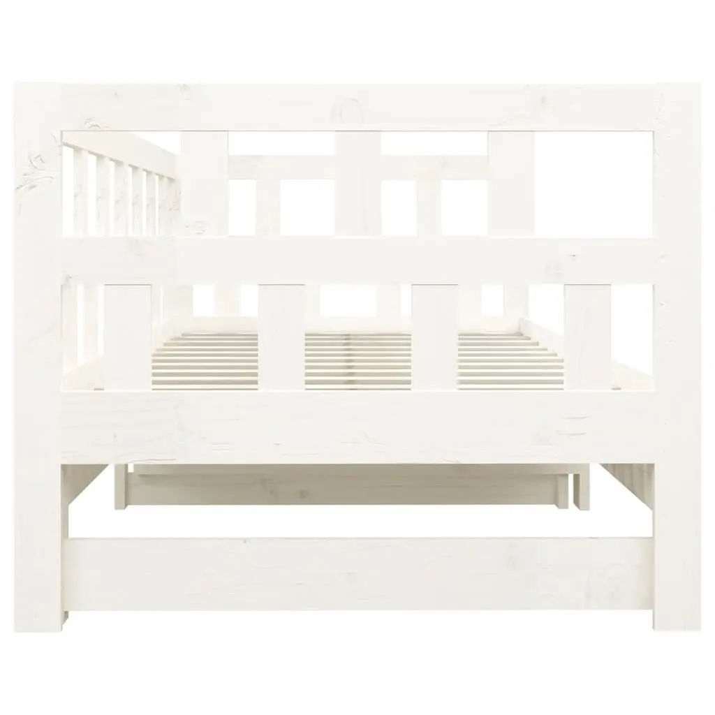 Pull-out Day Bed Frame Sofa Bed in White