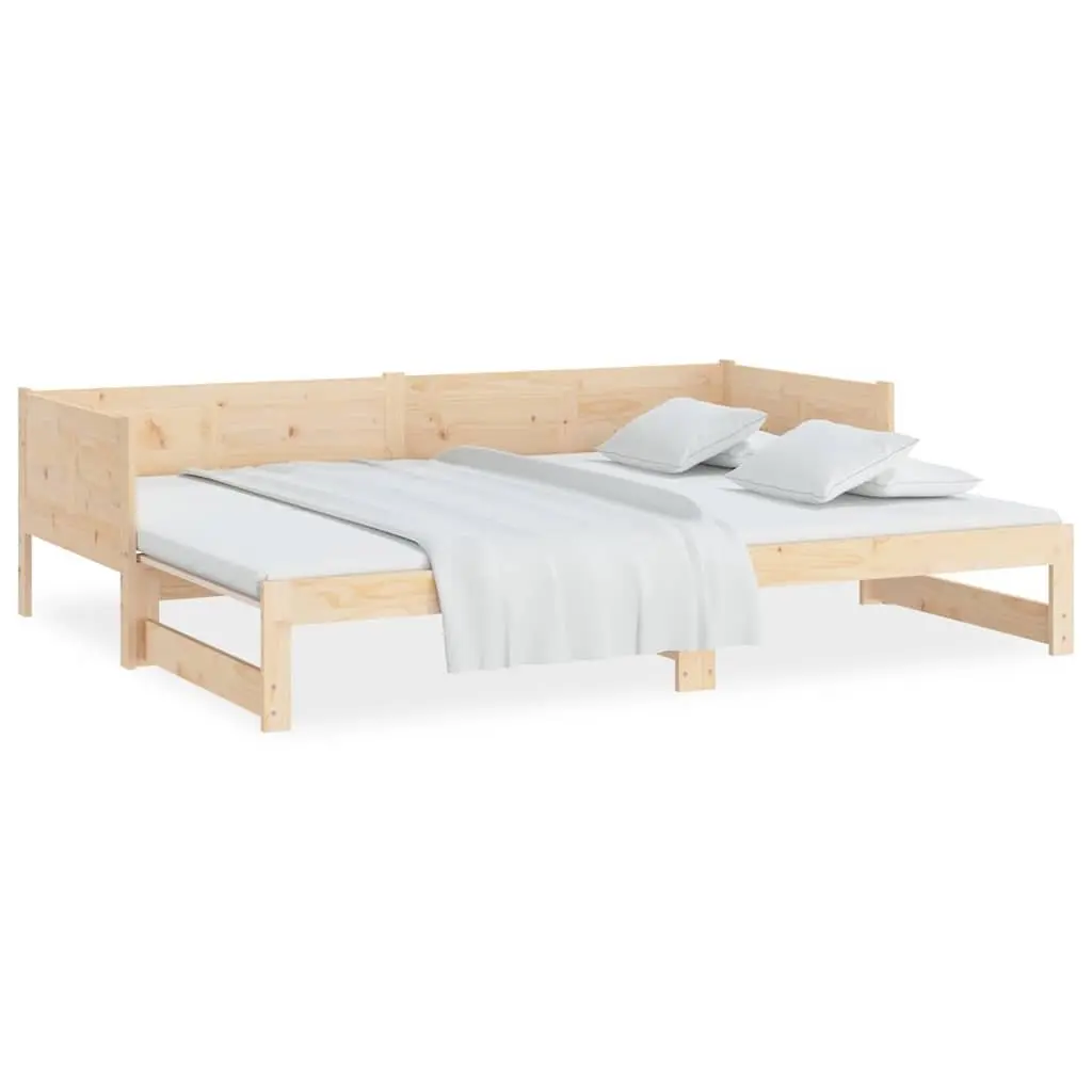 Solid Wood Pine Frame Pull-out Day Bed for Guest Use