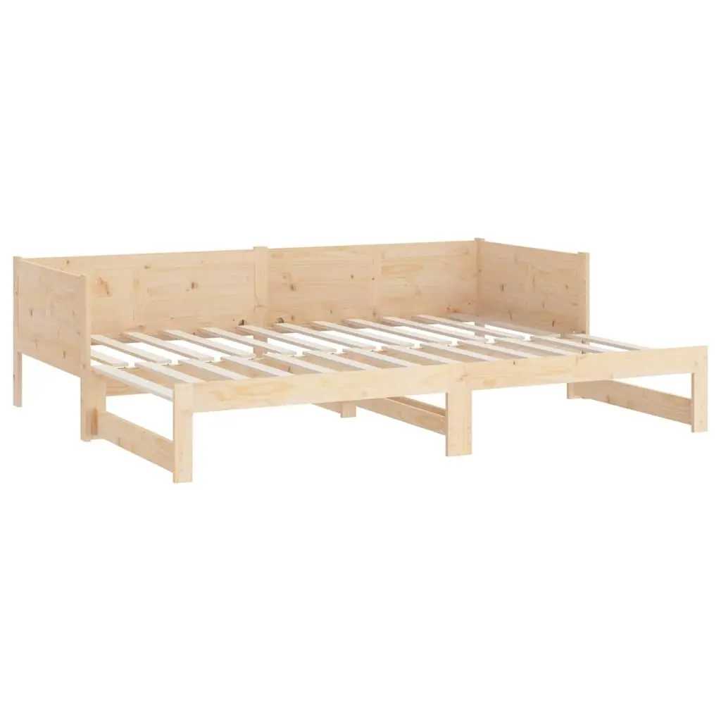 Solid Wood Pine Frame Pull-out Day Bed for Guest Use