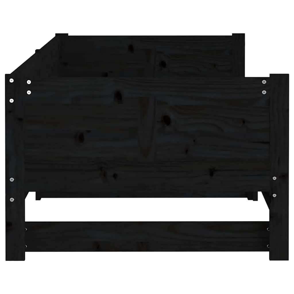 Day Bed Sofa Bed Frame Solid Pine Wood 90x190cm Black