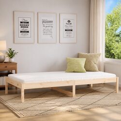 Solid Pine Wood Day Bed Frame 90x190 cm for Living Room & Bedroom