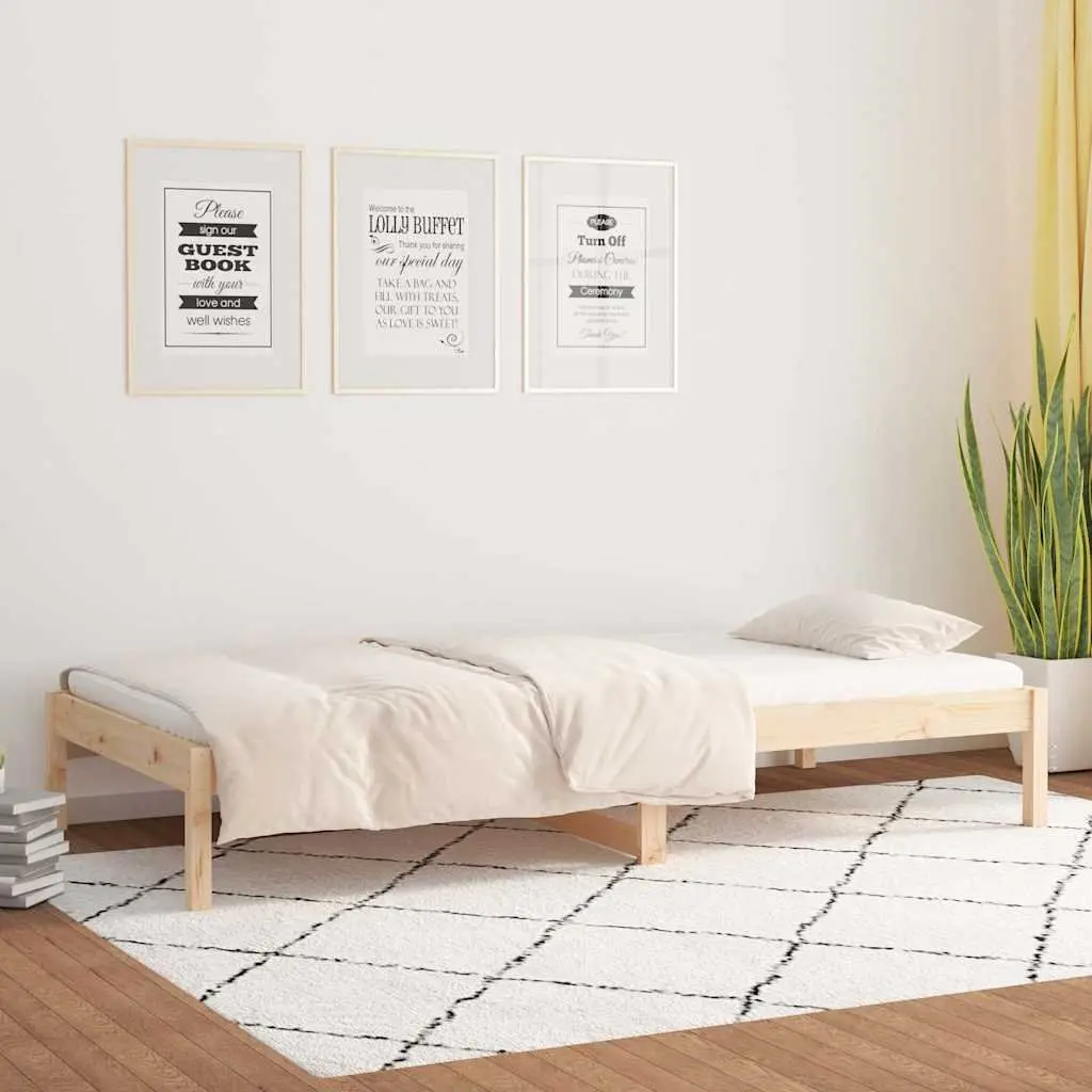 Day Bed Frame Solid Pine Wood 90x190 cm Brown