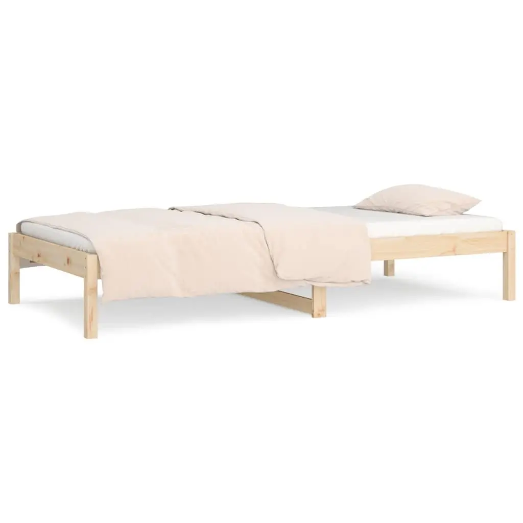 Day Bed Frame Solid Pine Wood 90x190 cm Brown