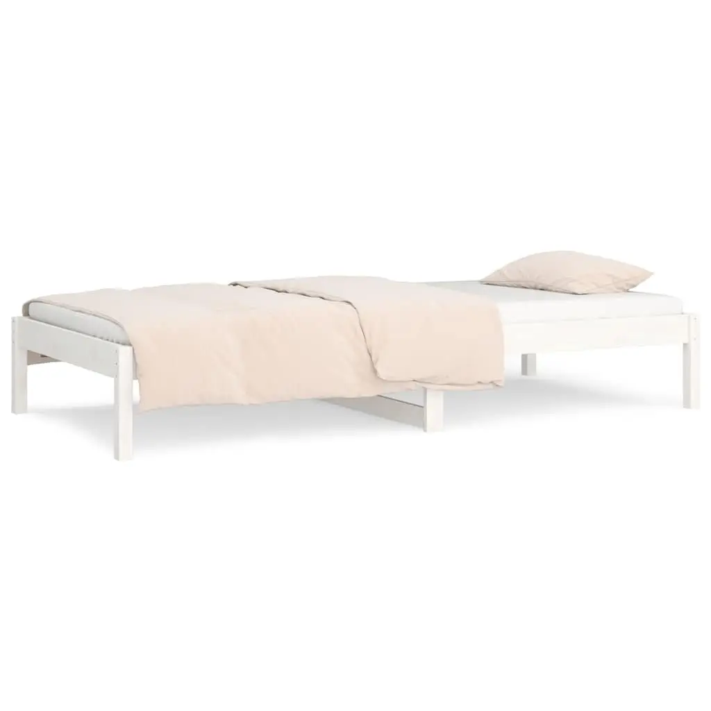 White Day Bed Frame 90x190cm Solid Pine Wood