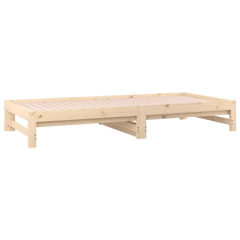 Pine Wood Pull-out Day Bed Frame with Slatted Base 90x190cm