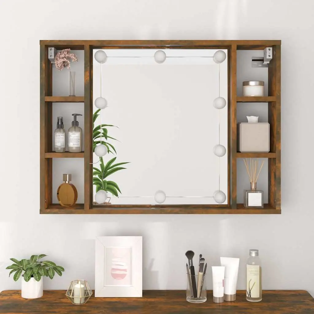 Wall-Mounted Mirror Cabinet with LED Lights