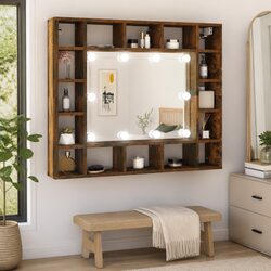 Durable Wall-Mounted Bathroom Vanity Mirror Cabinet with LED Lights
