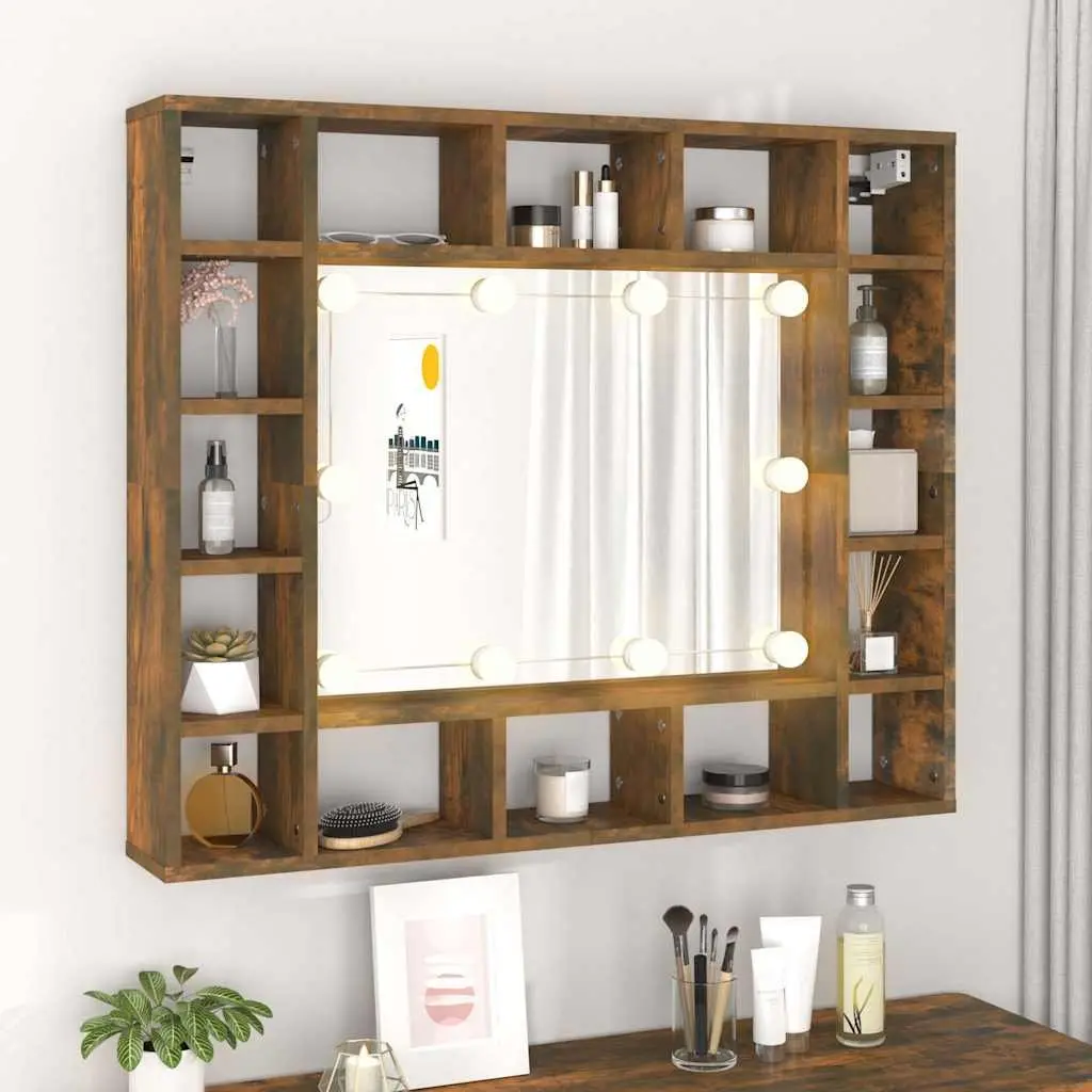 Wall-Mounted Bathroom Vanity Mirror Cabinet with LED Lights
