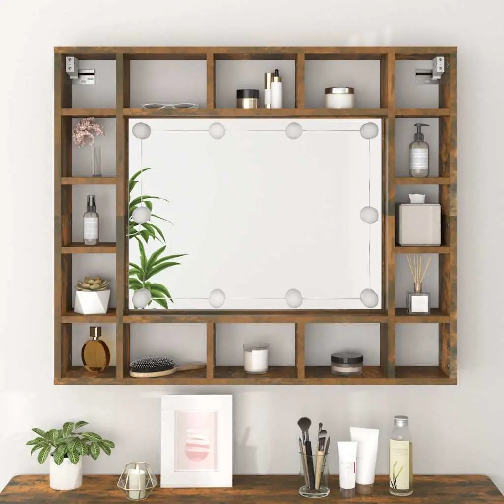Wall-Mounted Bathroom Vanity Mirror Cabinet with LED Lights