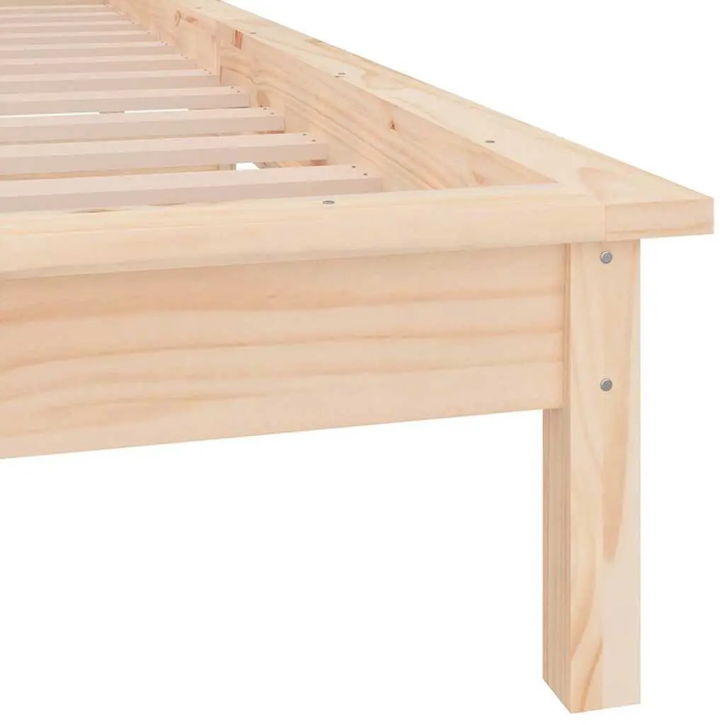Solid Wood LED Bed Frame 90x190 cm Brown