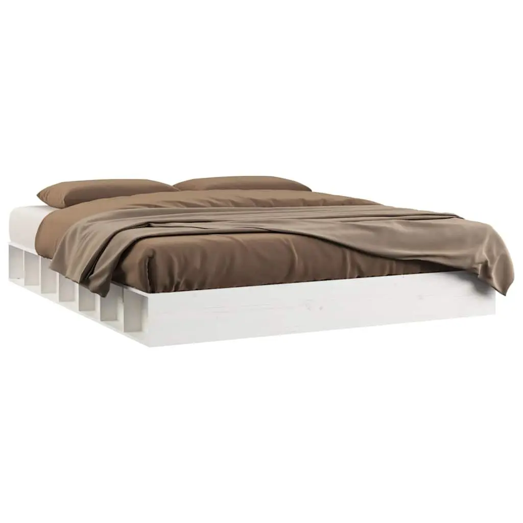 King Size Bed Frame 150x200 cm in White Pine