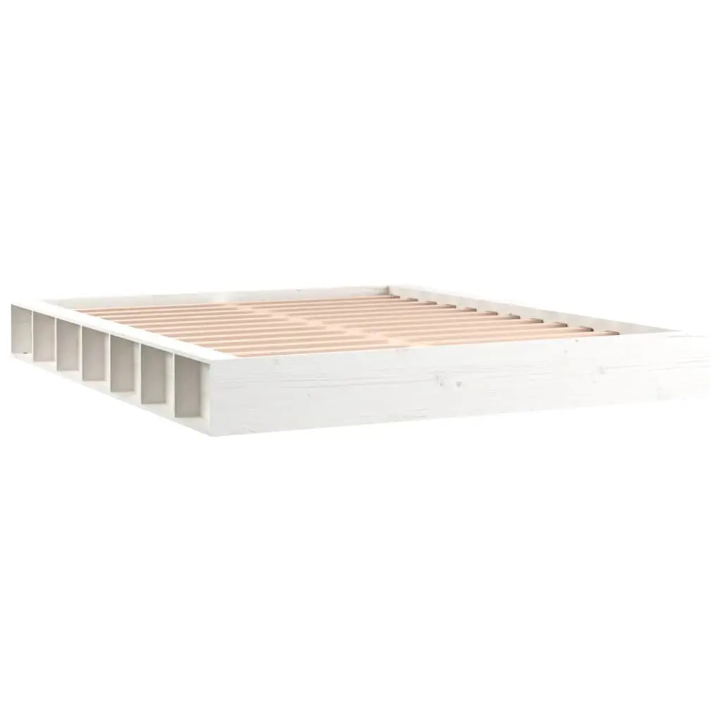 King Size Bed Frame 150x200 cm in White Pine