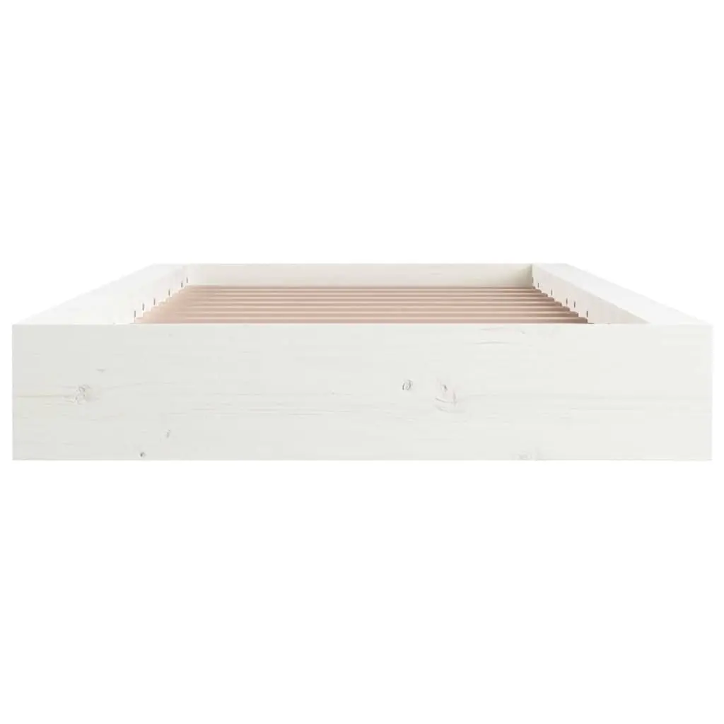 Solid Wood Bed Frame in White 135x190 cm