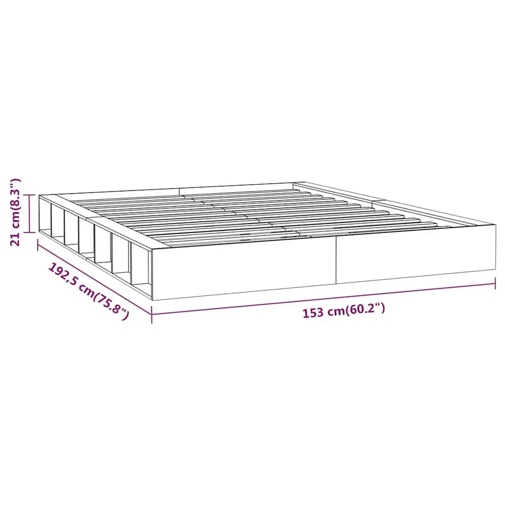 Solid Wood Bed Frame in White 135x190 cm