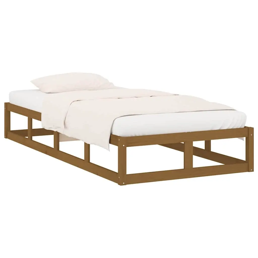 Solid Pine Wood Bed Frame 100x200 cm in Brown